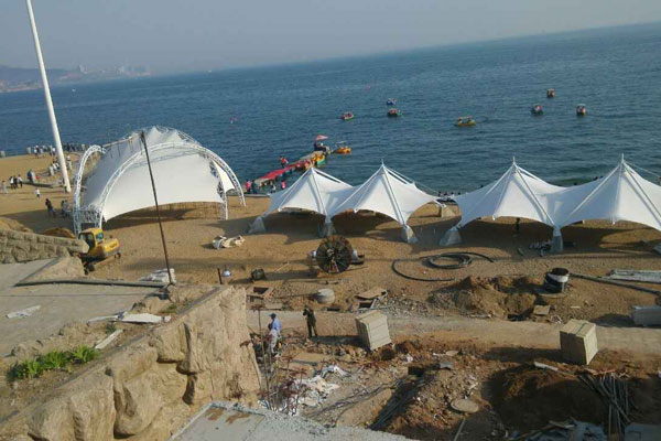 沙灘上的新型建筑：海口膜結構，打造海濱休閑新地標